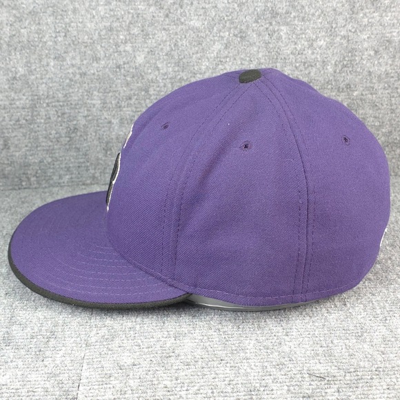 Colorado Rockies On Field Player Cap Fitted Purple 7 1/2 MLB Baseball USA Made - Picture 2 of 8